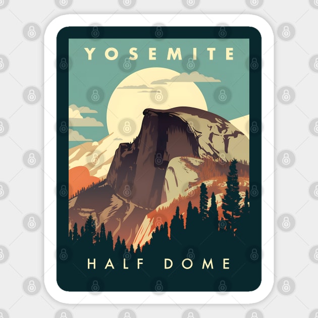 Yosemite National Park Half Dome Sticker by goodwordsco